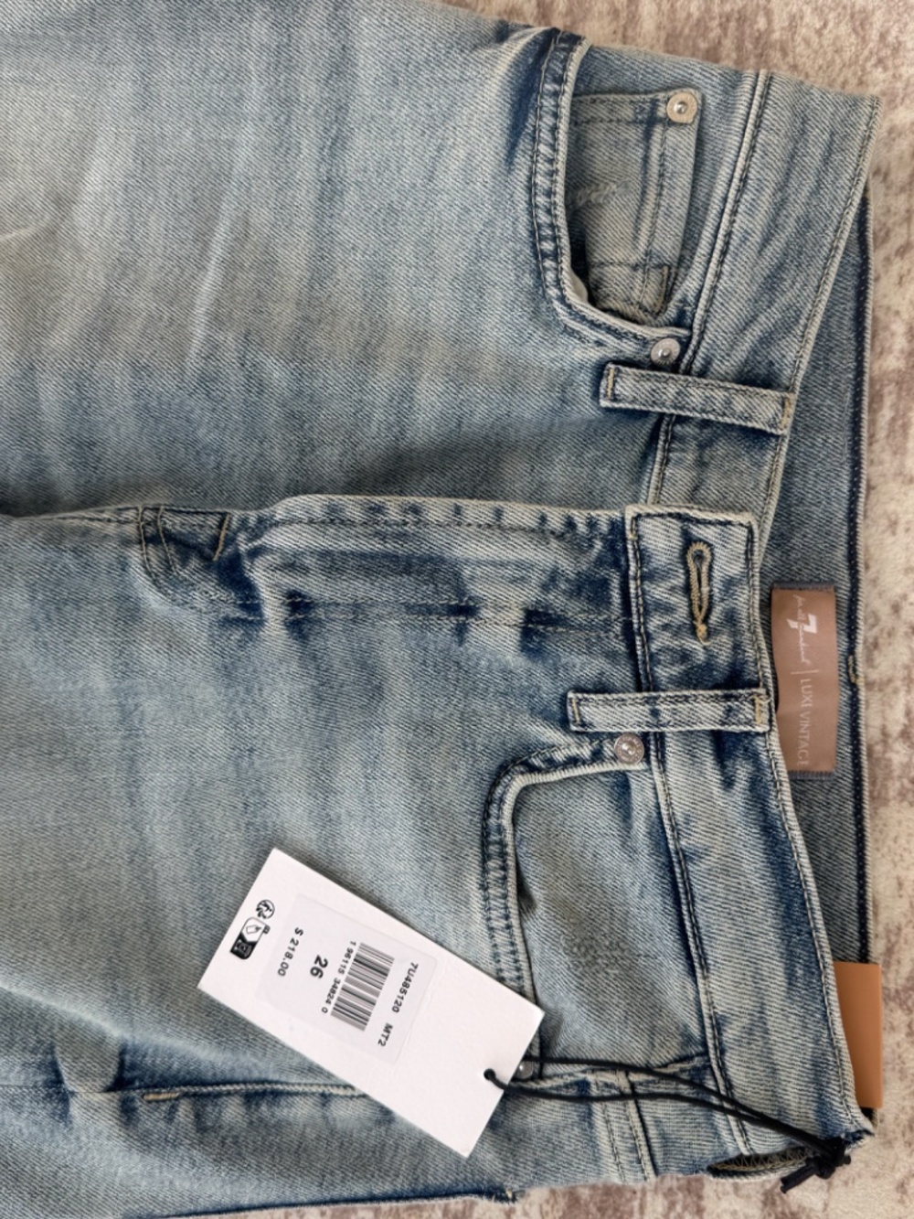 7 For All Mankind Womens Luxe Vintage washed out bootleg women's jeans size 26 - Picture 2 of 3